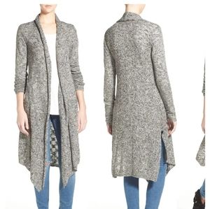 Sun & Shadow 'Tweedy' Duster Cardigan - Grey Small